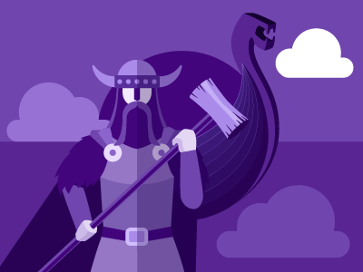 Norwegian illustration language learn norwegian purple viking winter