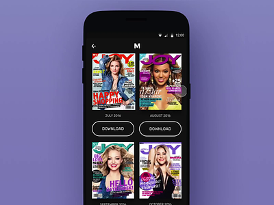 Magazines app – Download your magazine android app animation app design download grid magazine offline progressbar ui design