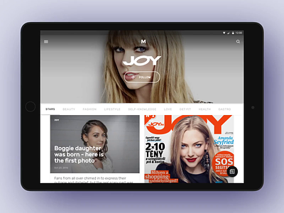 Magazines app – Offline library app design articles dark fashion interaction magazine offline publications tablet tablet app ui design