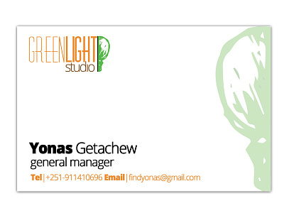 Green Light Studio Business Card Design branding graphic design logo