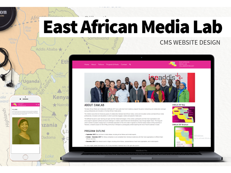 East Africa Media Lab CMS Website graphic design website design ux design