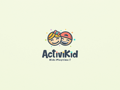 ActiviKid brand branding cartoon flat fun icon kid kids logo modern playfull toy