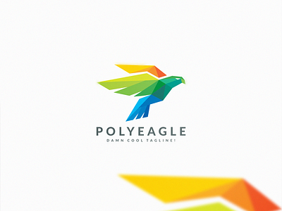 Poly Bird Logo bird brand branding colorfull eagle hawk icon logo lowpoly modern polygon
