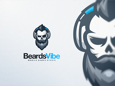 Beard Skull beard brand branding csgo designs dota2 esports games hipster logo skull sports