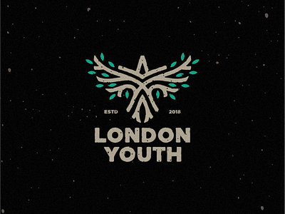 London Youth bird brand branding designs dove leaf logo masculine modern tree