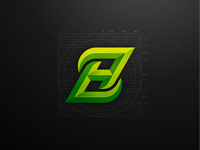 H + Z brand branding design designs esports games grid icon logo mark masculine modern sport