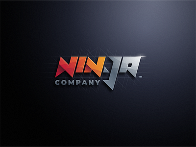 Nin-ja brand branding design designs games grid letters logo masculine modern typography