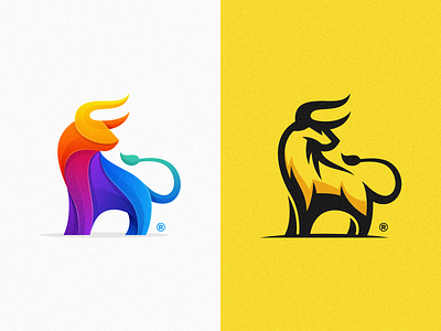 Bull animal brand branding bull color overlay colorful colorfull design designs games icon illustration logo mark modern