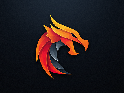 Dragon 3d animal brand branding colorfull designs dragon esports fire games gaming gradient icon logo mark masculine modern overlap
