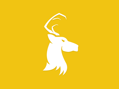 El Stag animal branding deer logo mark stag yellow