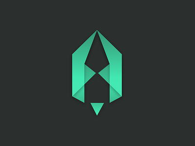 Answer Rocket branding data geometric green icon ios logo mark rocket teal