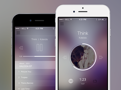 Musik App UI app design blur ios mobile mobile app music music player ui visual design