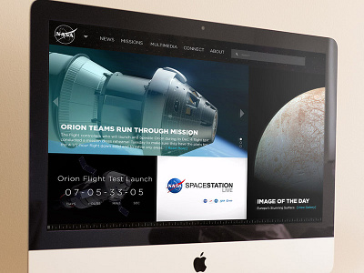 NASA Website Redesign dark grid metro nasa redesign simple space ui ux visual design web web design