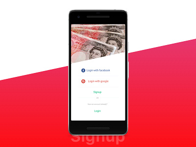 Signup app design mobile signup