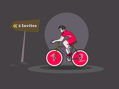 Dribbble Invites Cyclist cyclist dribbbleinvites illustration invites