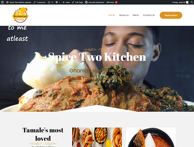 SPICE TWO KITCHEN HOME PAGE design graphic design web design