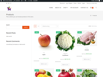 GROCERY WEBSITE SHOP PAGE