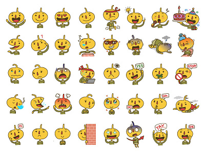 Onkin app cartoon character chat cute emoji emoticon imessage line pumpkin sticker