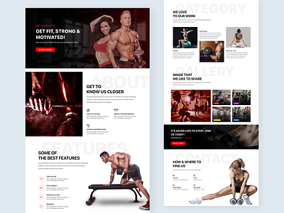 Fitness Landing Page exercise fitness fitness app fitness center fitness design home page homepage homepage design landing design landing page landingpage promotional promotional design promotional website website concept website design website homepage website page workout app yoga app