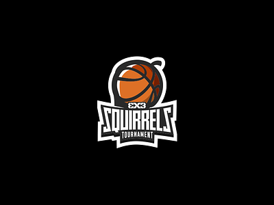 Logo for Squirrels 3x3 Tournament basketball basketball logo design hazelnut illustration logo logodesign squirrels tournaments