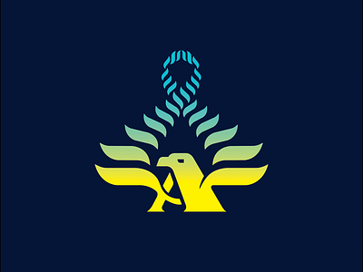Annabelle’s Army a eagle gradient identity logo logomark ribbon type wings