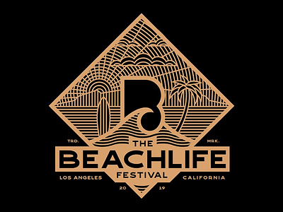 BeachLife Logo Illustration art beach beachlife brand branding custom illustration line work logo logomark logos logotype type typography