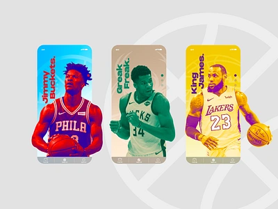 NBA Nicknames App app app design basketball giannis antetokounmpo greek freak jimmy butler lebron james lebronjames nba ui ui design uidesign user interface ux ux design uxdesign