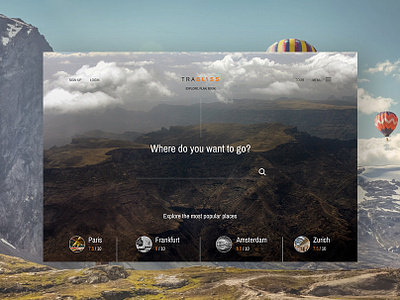 Trabliss Travel Itinerary Builder - Homepage dashboard design dashboard ui homepage design itinerary landing page design minimal travel agency travel app user experience design user experience ux web design