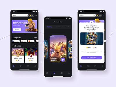 Game Store App UI Concept app design gaming app mobile play game earn points ui ux