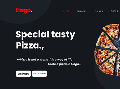 Restaurant Landing Page. Hero Section design ui ux