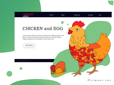 Illustration for Chicken and Egg Landing Page adobe ai chicken egg graphic design illustration photoshop ui