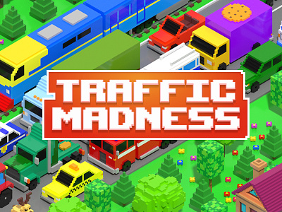 Traffic Madness: Fury Road - voxel racing arcade 2.5d arcade arcade game car illustration isometric traffic voxel voxel graphic