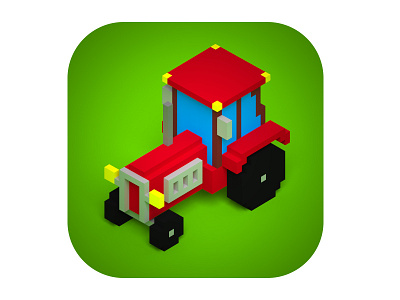 Icon for Traffic Madness: Fury Road appstore arcade car game green icon ios madness red tractor traffic voxel