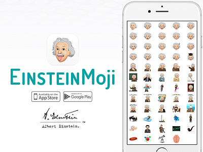 EinsteinMoji App albert einstein einstein emoji emojis moji stickers