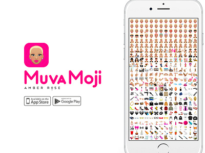 MuvaMoji App amber rose emoji emojis icons moji muva sticker stickers