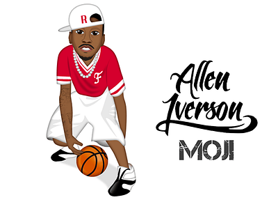 Allen Iverson Moji app basketball character emoji icon icons illustration ios music sticker ui vector