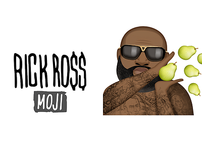 Rick Ross Moji app character design emoji icon icons illustration ios music sticker ui vector