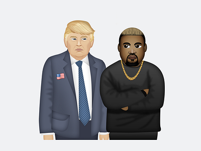 Trump & Kanye app emoji emojis funny icon illustration ios logo lol smiley vector
