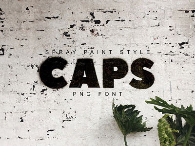 CAPS Spray Paint Font Style PNG Vector