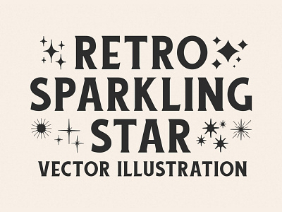 Retro Sparkling Star Vector Illustration 70s branding graphic design groovy illustration logo retro illustration retro sparkling retro style retro vibes vector vector stock vintage