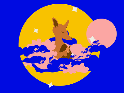 Hop along now, to eternal peace. australia bushfire colourful illustration illustrator kangaroo vector wildlife
