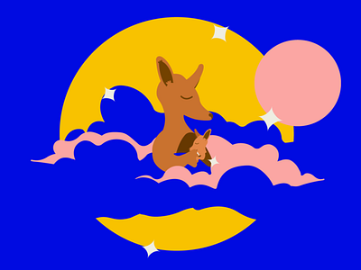 Hop along now, to eternal peace. australia bushfire colorful illustration illustrator kangaroo minimal vector wildlife