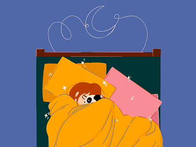 Day five bed character design colorful colourful illustration illustrator minimal sleep sleeping vector