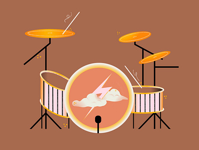 09. Thunder colorful drums illustration illustrator minimal vector
