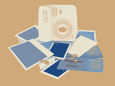 13. Treasure camera colorful illustration illustrator memories minimal polariod vector