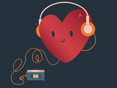 22. Heart character design colorful cute heart illustration illustrator sound vector