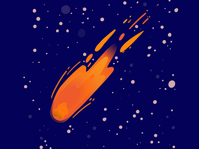 30. Orange colorful comet illustration illustrator minimal space vector