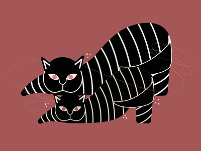 31. Cat animal cat cats colorful illustration illustrator kitten minimal statue vector