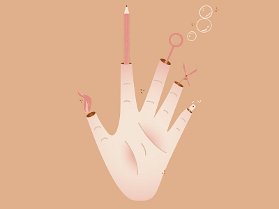 04. Hand (rework) colorful fun hand illustration illustrator inspector gadget minimal quirky vector