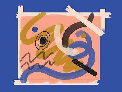 08. Mask colorful flat illustration illustrator mask masking minimal painting tape vector